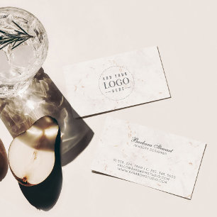 Blush Marble Modern Minimalist Logo Visitekaartje