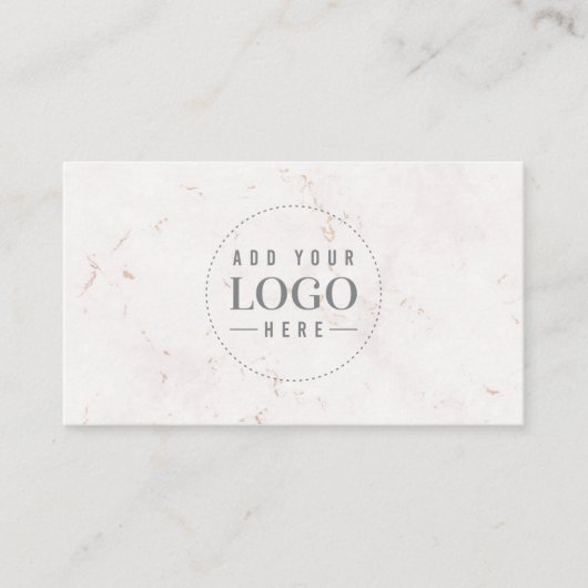 Blush Marble Modern Minimalist Logo Visitekaartje (Voorkant)