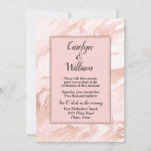 Blush Marged Wedding Invitation Kaart (Voorkant)