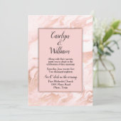 Blush Marged Wedding Invitation Kaart (Staand voorkant)