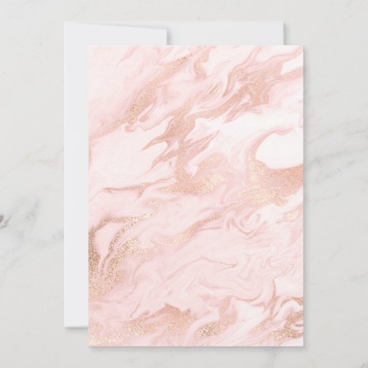 Blush Marged Wedding Invitation Kaart (Achterkant)