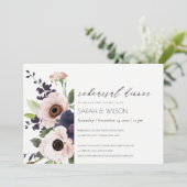 Blush marine Anemone Floral Rehearsal Dinner Invit Bedankkaart (Staand voorkant)