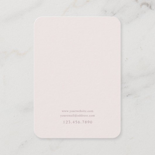 Blush marmer en gouden sieraden Display Kaart Visitekaartje (Achterkant)