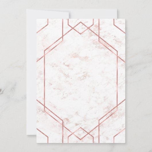 Blush Marmer en Roos Goud Baby shower Invitation Kaart (Achterkant)