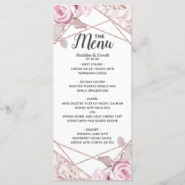 Blush Marmer Geometrisch Lijst Bloemen Bruiloft Me Menu