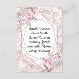 Blush Marmer Geometrische Bloemstuk Ontvangst Zitp Kaart