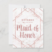 Blush Marmer Roos Goud Maid of Honor Voorstel Kaart (Voorkant)