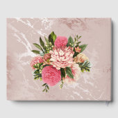 Blush marmeren sparkle diamanten jurk quinceanera gastenboek (Achterkant)