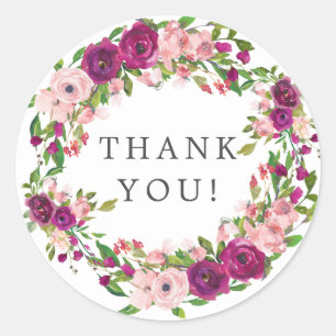 Blush Marsala Bruiloftsfeest Bedankt Favoriet Ronde Sticker