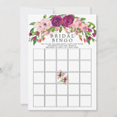 Blush Marsala Floral Vrijgezellenfeest Bingo spel Kaart (Voorkant)