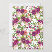 Blush Marsala Floral Vrijgezellenfeest Bingo spel Kaart (Achterkant)