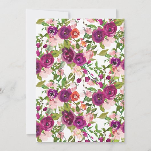 Blush Marsala Floral Vrijgezellenfeest Bingo spel Kaart (Achterkant)