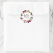Blush & Marsala Floral Vrijgezellenfeest Ronde Sticker (Tas)