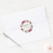 Blush & Marsala Floral Vrijgezellenfeest Ronde Sticker (Envelop)