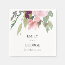 BLUSH MARSALA ROSE WATERCOLOR FLORAL WEDDING