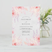 Blush Mauve Geschilderde Bruiloft Kaart (Staand voorkant)