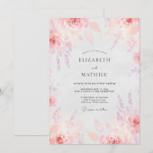 Blush Mauve Geschilderde Bruiloft Kaart (Voorkant / Achterkant)