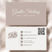 Blush Mauve Moderne Elegante QR-code Visitekaartje