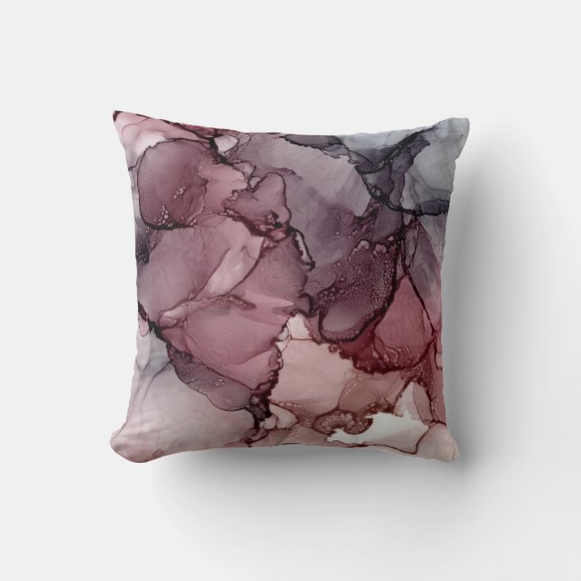 Blush, Mauve, Payne's Grey Abstract Kussen (Voorkant)