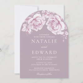 Blush & Mauve Rozen Elegante bruiloft Kaart