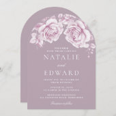  Blush & Mauve Rozen Elegante bruiloft Kaart (Voorkant / Achterkant)