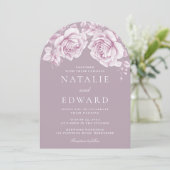  Blush & Mauve Rozen Elegante bruiloft Kaart (Staand voorkant)