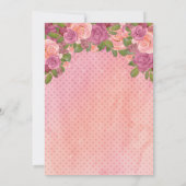 Blush Mauve Waterverf Floral 80th Birthday Party Kaart (Achterkant)