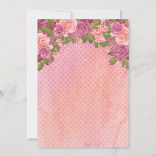 Blush Mauve Waterverf Floral 80th Birthday Party Kaart (Achterkant)