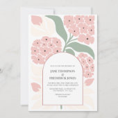 Blush Meadow Abstract Floral Modern Spring Wedding Kaart (Voorkant)