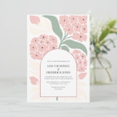 Blush Meadow Abstract Floral Modern Spring Wedding Kaart (Staand voorkant)