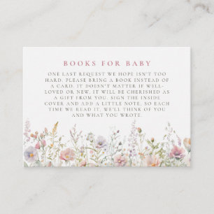 Blush Meadow Baby shower Boeken voor Baby Informatiekaartje