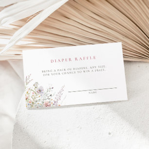 Blush Meadow Baby shower Luier Raffle Informatiekaartje