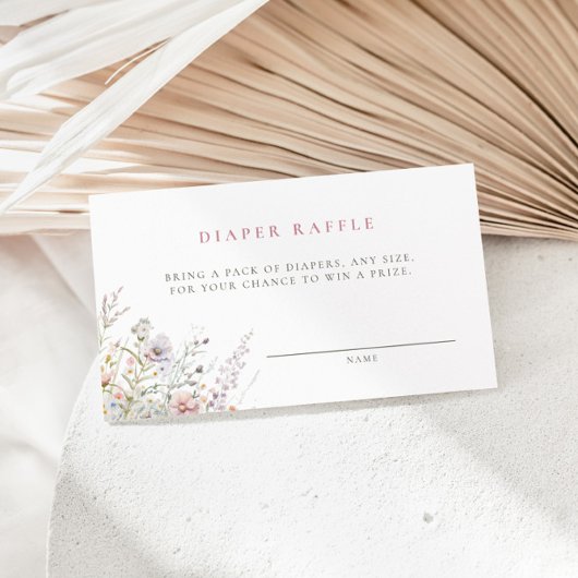 Blush Meadow Baby shower Luier Raffle Informatiekaartje