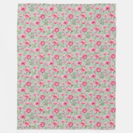 Blush Meadow-Bloeiende Bloemen Fleece Deken