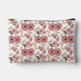 Blush Meadow Blooms Floral Accessory Pouch Etui