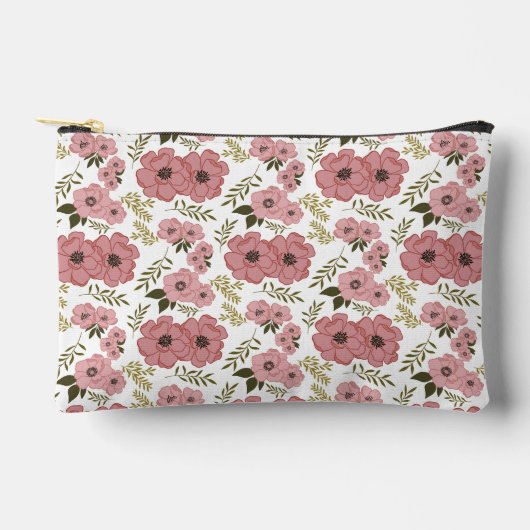 Blush Meadow Blooms Floral Accessory Pouch Etui (Voorkant)