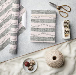 Blush Merry Christmas Houndstooth Script Cadeaupapier
