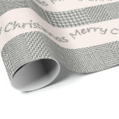 Blush Merry Christmas Houndstooth Script Cadeaupapier (Rol Hoek)