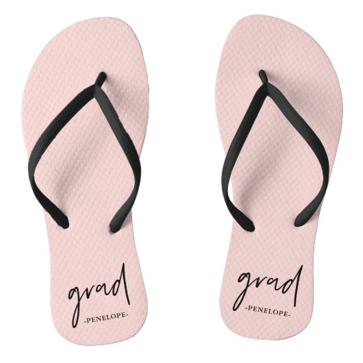 blush met Afstudeerder typografie en naam Teenslippers (Voetbed)