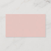 Blush met Black Modern Font Plaatskaartje (Achterkant)