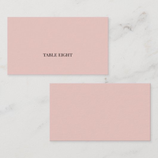 Blush met Black Modern Font Plaatskaartje (Voorkant / Achterkant)