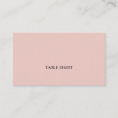 Blush met Black Modern Font Plaatskaartje (Voorkant)