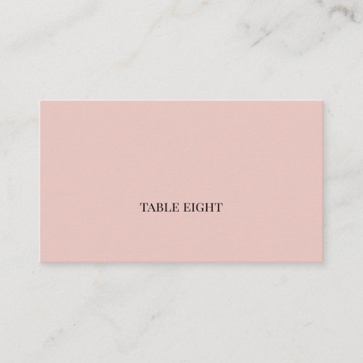 Blush met Black Modern Font Plaatskaartje (Voorkant)