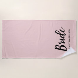 blush met bruidstype en naam strandlaken