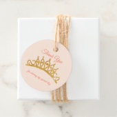 Blush met gouden kroon bedankjes labels (In situ)