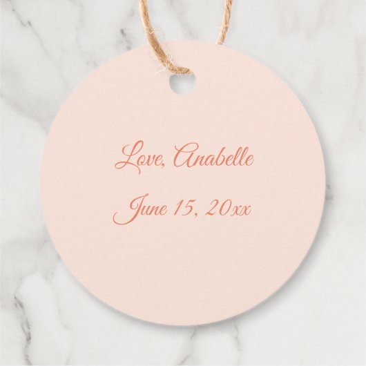 Blush met gouden kroon bedankjes labels (Achterkant)