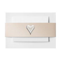 Blush met hartenuitnodiging Belly Band