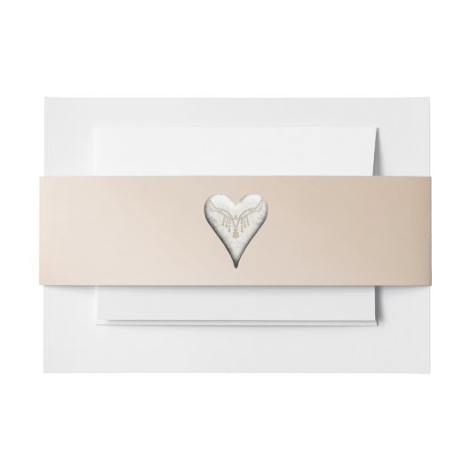 Blush met hartenuitnodiging Belly Band Uitnodigingen Wikkel (Voorkant Voorbeeld)