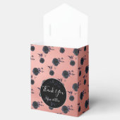  Blush met Zwart Roos Custom Wedding Bedankdoosjes (Geopend)