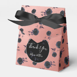  Blush met Zwart Roos Custom Wedding Bedankdoosjes